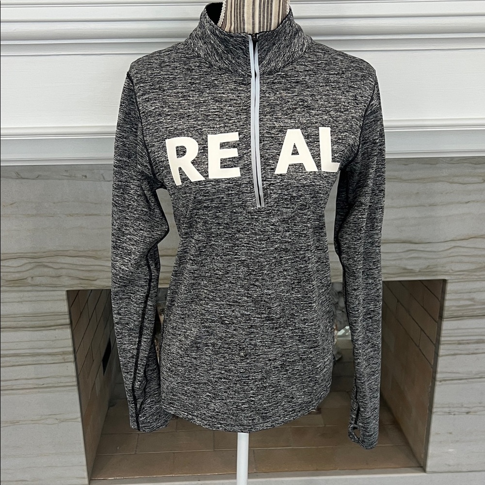 Forever 21 Black and White Quarter-Zip Sweatshirt